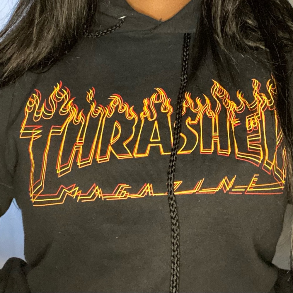 thrasher 3D trippy triple flame hoodie 🔥
